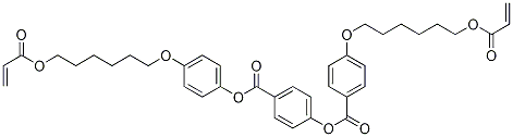 4-[[6-[(1-氧代-2-丙烯基)氧基]己基]氧基]苯甲酸 4-[[4-[[6-[(1-氧代-2-丙烯基)氧基]己基]氧基]苯氧基]羰基]苯基酯结构式