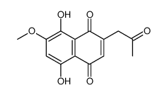 5,8-Dihydroxy-2-methoxy-7-(2-oxopropyl)-1,4-naphthalenedione结构式