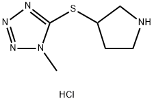 1-Methyl-5-(pyrrolidin-3-ylsulfanyl)-1H-1,2,3,4-tetrazole hydrochloride Structure