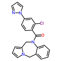 [2-Chloro-4-(1H-pyrazol-1-yl)phenyl](5H-pyrrolo[2,1-c][1,4]benzodiazepin-10(11H)-yl)methanone Structure