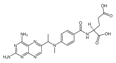 N-[4-[[1-(2,4-Diamino-6-pteridinyl)ethyl]methylamino]benzoyl]-L-glutamic acid Structure