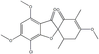 7-Chloro-4,4',6-trimethoxy-3',6'-dimethylspiro[benzofuran-2(3H),1'-cyclohexan]-3'-ene-2',3-dione结构式