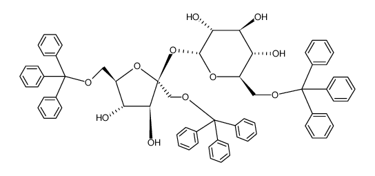 1,6-di-O-trityl-β-D-fructofuranosyl 6-O-trityl-α-D-glucopyranoside结构式