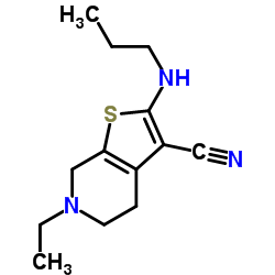 Thieno[2,3-c]pyridine-3-carbonitrile, 6-ethyl-4,5,6,7-tetrahydro-2-(propylamino)- (9CI)结构式