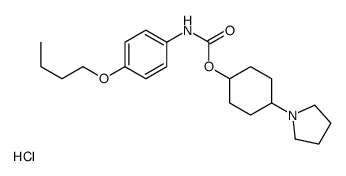 (4-pyrrolidin-1-ium-1-ylcyclohexyl) N-(4-butoxyphenyl)carbamate,chloride Structure