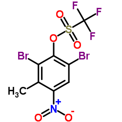 2,6-Dibromo-3-methyl-4-nitrophenyl trifluoromethanesulfonate结构式