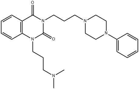 1-[3-(Dimethylamino)propyl]-3-[3-(4-phenyl-1-piperazinyl)propyl]-2,4(1H,3H)-quinazolinedione结构式