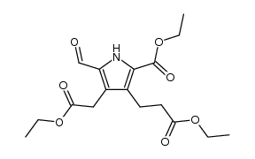 3-(2-ethoxycarbonyl-ethyl)-4-ethoxycarbonylmethyl-5-formyl-pyrrole-2-carboxylic acid ethyl ester结构式