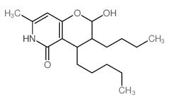 3-Butyl-7-methyl-4-pentyl-3,4-dihydro-2H-pyrano(3,2-c)pyridine-2,5-diol Structure