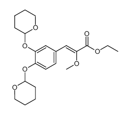 Ethyl 3,4-bis(tetrahydropyranyloxy)-α-methoxy cinnamat结构式