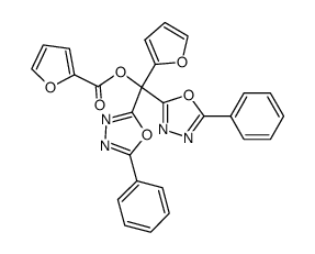 furan-2-carboxylic acid furan-2-yl-bis-(5-phenyl-[1,3,4]oxadiazol-2-yl)-methyl ester结构式