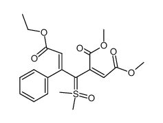 Dimethylsulfoxonium-1,2-dicarbomethoxy-5-carbethoxy-4-phenylpenta-1,4-dien-3-ylid结构式