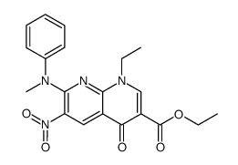 1-ethyl-7-(N-methyl-anilino)-6-nitro-4-oxo-1,4-dihydro-[1,8]naphthyridine-3-carboxylic acid ethyl ester结构式