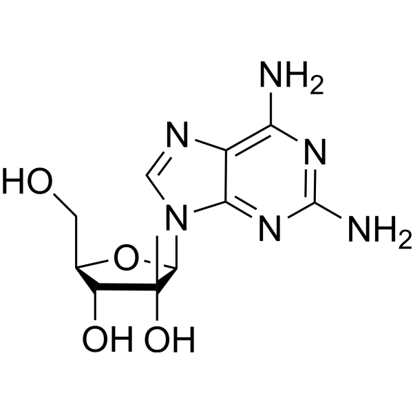 2,6-Diamino-9-(2-C-Methyl-β-D-ribofuranosyl)-9H-purine结构式