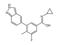 N-cyclopropyl-3-fluoro-5-(1H-indazol-5-yl)-4-methylbenzamide结构式