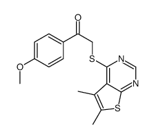 2-(5,6-dimethylthieno[2,3-d]pyrimidin-4-yl)sulfanyl-1-(4-methoxyphenyl)ethanone Structure