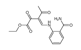 Ethyl 3-(2-Carbamoylanilino)methylene-2,4-dioxovalerate Structure