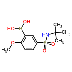 5-(叔丁基氨基磺酰基)-2-甲氧基苯硼酸结构式