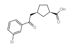 cis-3-[2-(3-bromophenyl)-2-oxoethyl]cyclopentane-1-carboxylic acid Structure