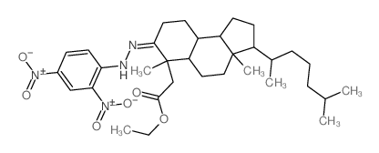 ethyl 2-[(7Z)-7-[(2,4-dinitrophenyl)hydrazinylidene]-3a,6-dimethyl-3-(6-methylheptan-2-yl)-1,2,3,4,5,5a,8,9,9a,9b-decahydrocyclopenta[a]naphthalen-6-yl]acetate Structure