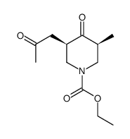 ethyl rel(3R,5S)-5-methyl-4-oxo-3-(2-oxopropyl)piperidine-1-carboxylate Structure