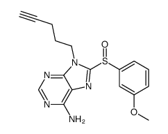 8-(3-methoxyphenyl)sulfinyl-9-pent-4-ynylpurin-6-amine Structure