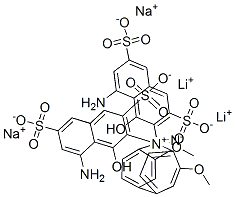 3,3'-[(3,3'-dimethoxy[1,1'-biphenyl]-4,4'-diyl)diazo]bis[5-amino-4-hydroxynaphthalene-2,7-disulphonic acid], lithium sodium salt picture