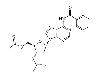 N6-benzoyl-S,S'-diacetyl-3',5'-dithio-2'-deoxyadenosine Structure