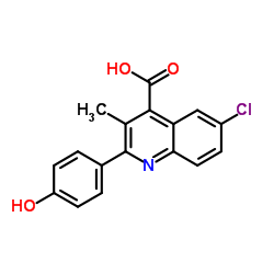 6-Chloro-2-(4-hydroxyphenyl)-3-methyl-4-quinolinecarboxylic acid结构式