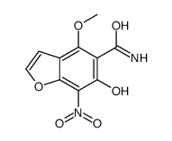 6-hydroxy-4-methoxy-7-nitro-1-benzofuran-5-carboxamide Structure