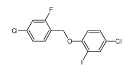 4-chloro-1-{[(4-chloro-2-fluorophenyl)methyl]oxy}-2-iodobenzene结构式