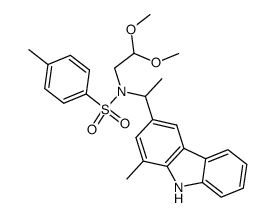 3-(N-(2,2-dimethoxyethyl)-N-(4-toluenesulphonyl)methylamino)-1-methylcarbazole结构式