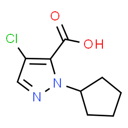 4-Chloro-1-cyclopentyl-1H-pyrazole-5-carboxylic acid structure