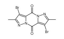 3,8-dibromo-2,7-dimethyl-4H,9H-dipyrazolo[5,1-a,5',1'-d]pyrazine-4,9-dione结构式