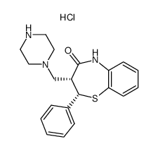 (-)-cis-2,3-dihydro-2-phenyl-3-piperazinylmethyl-1,5-benzothiazepin-4(5H)-one dihydrochloride Structure