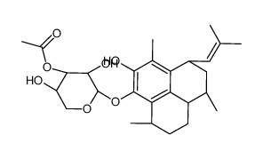 [(2S,3R,4S,5R)-2-[[(4R,6S,6aR,9S)-2-hydroxy-3,6,9-trimethyl-4-(2-methylprop-1-enyl)-5,6,6a,7,8,9-hexahydro-4H-phenalen-1-yl]oxy]-3,5-dihydroxyoxan-4-yl] acetate Structure