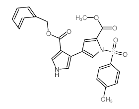 [3,3'-Bi-1H-pyrrole]-4,5'-dicarboxylicacid, 1'-[(4-methylphenyl)sulfonyl]-, 5'-methyl 4-(phenylmethyl) ester结构式