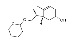 4-methyl-5(R)-[1-((2-tetrahydropyranyl)oxy)-2(R)-propyl]-3-cyclohexen-1(S)-ol结构式