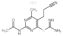 Pseudourea,2-[2-acetamido-5-(2-cyanoethyl)-6-methyl-4-pyrimidinyl]-2-thio-,monohydrochloride (8CI)结构式