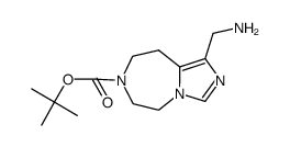 1-Aminomethyl-4,5,7,8-tetrahydro-2,3a,6-triaza-azulene-6-carboxylicacidtert-butylester结构式