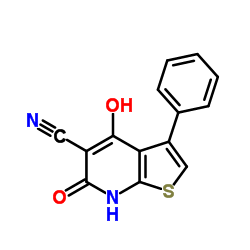 4-Hydroxy-6-oxo-3-phenyl-6,7-dihydrothieno[2,3-b]pyridine-5-carbonitrile Structure