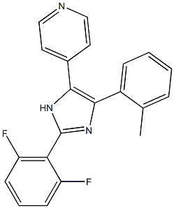 4-[2-(2,6-Difluoro-phenyl)-5-o-tolyl-3H-imidazol-4-yl]-pyridine Structure