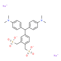 4-[Bis(p-dimethylaminophenyl)methyl]-1,2-phenylenedimethanesulfonic acid sodium结构式