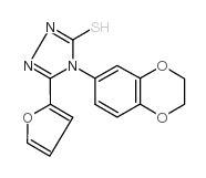 4-(2,3-二氢-1,4-苯并二噁英-6-基)-5-(2-呋喃基)-4H-1,2,4-噻唑-3-硫醇结构式