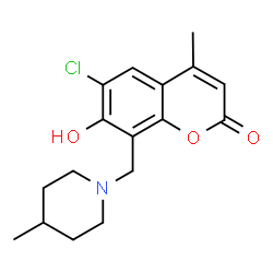 6-Chloro-7-hydroxy-4-methyl-8-[(4-methyl-1-piperidinyl)methyl]-2H-chromen-2-one picture