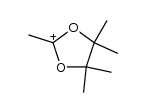 2-Methyl-4,4,5,5-tetramethyl-1,3-dioxolan-2-ylium carbocation结构式