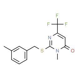 3-Methyl-2-[(3-methylbenzyl)sulfanyl]-6-(trifluoromethyl)-4(3H)-pyrimidinone Structure