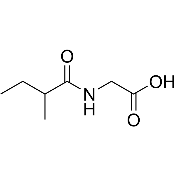 N-(2-methyl-1-oxobutyl)-Glycine structure