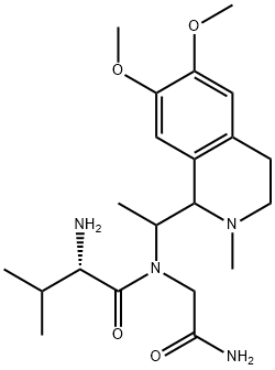 Nα-L-Valyl-N1-[1-(1,2,3,4-tetrahydro-6,7-dimethoxy-2-methylisoquinolin-1-yl)ethyl]glycinamide structure