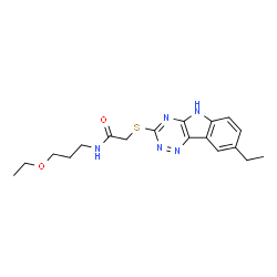 Acetamide, N-(3-ethoxypropyl)-2-[(8-ethyl-2H-1,2,4-triazino[5,6-b]indol-3-yl)thio]- (9CI) Structure